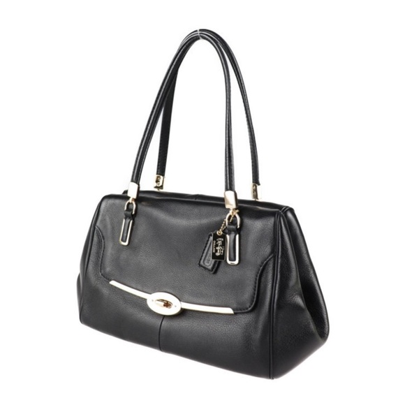 Coach Black Leather Madeline Purse Bag - Picture 1 of 16